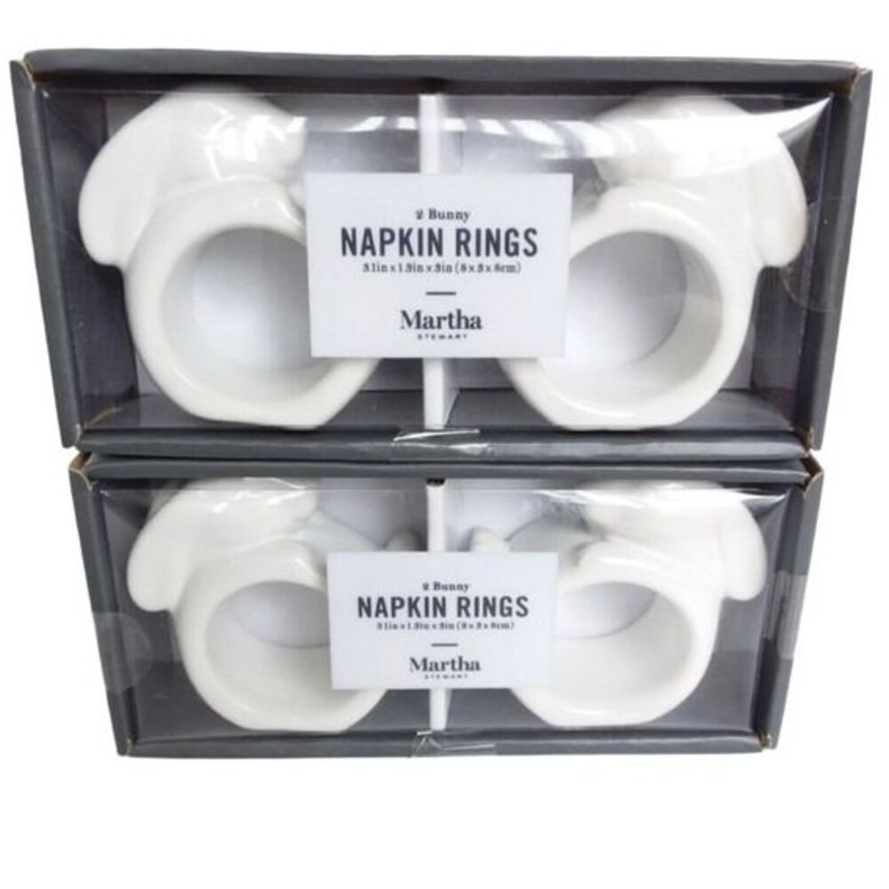Martha Stewart Stoneware Bunny Napkin Rings
